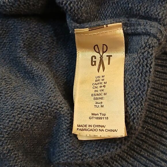 Goodthreads Tiger Blue Navy Knit Crewneck Sweater Men M Cotton - Picture 6 of 7